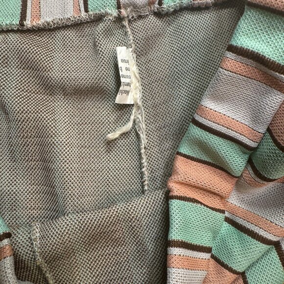 American Vintage Pink and Green Polyester Pull-On Bell Bottom Pants, 28 Waist - Picture 5 of 6